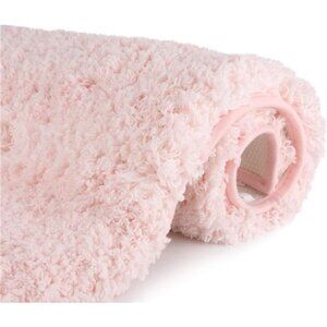 Bathroom Rugs Microfiber Plush Bath Mat Machine Washable, Non Slip Rubber